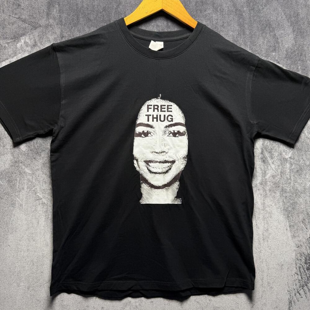 Young Thug Free Thug Tee Mens L Black YSL Rap Hip Hop Graphic T-Shirt